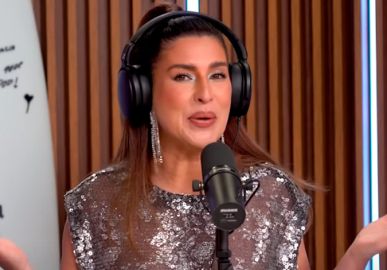 Fernanda Paes Leme surpreende ao surgir de vestido transparente para retrospectiva de <i>podcast</i>