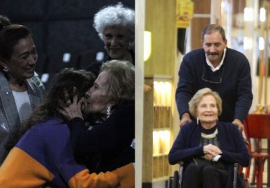 Em rara aparição pública, Glória Menezes prestigia peça de teatro de Lilia Cabral