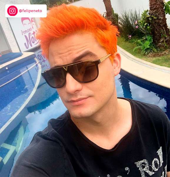 Verde, Roxo, Laranja, Rosa... Relembre os cabelos que Felipe Neto já ...
