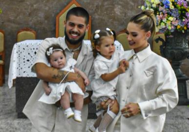 Virginia Fonseca e Zé Felipe batizam as filhas e fazem festão para comemorar o momento especial; veja!