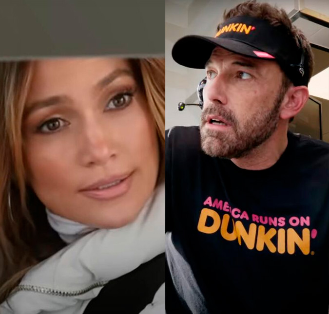 Em comercial do <I>Super Bowl</i>, Ben Affleck vende <I>donuts</I> por um dólar e Jennifer Lopez provoca: <I>É isso o que você faz quando diz que vai trabalhar o dia todo?</i>
