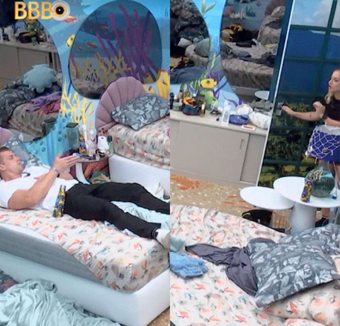 E não foi só ela que olhou nos olhos de Cristian e falou o que pensava, pois Gustavo disse ter se sentido traído e Fred expôs sua opinião sobre a estratégia do brother de se aproximar de Bruna e Paula apenas por interesse: - Não acredito que você gosta das meninas. [...] Não se fala nem de mulher desse jeito. [...] Toma vergonha! Ninguém acredita mais. Você é tão traíra que o teu jogo te traiu, e você aceita e acabou. Não adianta falar mais nada, ninguém na casa e no Brasil inteiro acredita em uma palavra que você disse. . Bruna chegou a entrar no Quarto Fundo do Mar apenas para mandar um recadinho e saiu logo em seguida: - Você é um psicopata, nunca mais fala comigo.