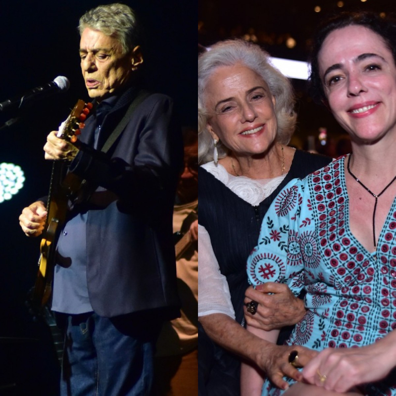 Em rara aparição, filha de Marieta Severo e Chico Buarque posa ao lado da mãe no <i>show</i> do pai