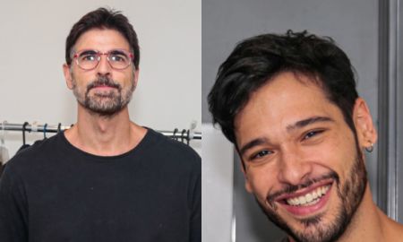 Reynaldo Gianecchini e Bruno Fagundes recebem famosos na estréia da peça <i>A Herança</i>