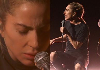 Sem maquiagem e com roupa básica, Lady Gaga se apresenta no <I>Oscar 2023</i> de última hora