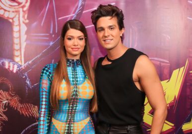 Luan Santana dá beijão em namorada em gravação do novo <i>show</i> no Mineirão; veja como foi!