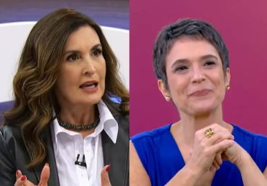 Fátima Bernardes e Sandra Annenberg relembram parceria ao participarem do <i>Domingão com Huck</i>