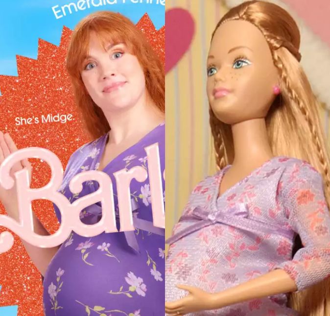 A amiga grávida da Barbie é real! A personagem de Emerald Fennell se parece com a boneca que foi retirada das prateleiras em 2003. A amiga grávida da Barbie é real! A personagem de Emerald Fennell se parece com a boneca que foi retirada das prateleiras em 2003.