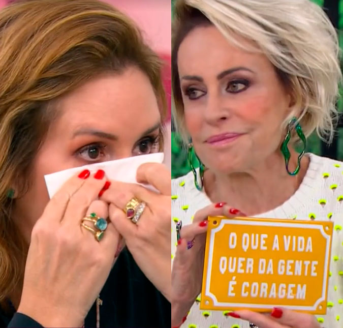 Ana Maria Braga recebe presente e se emociona em conversa com Renata Capucci