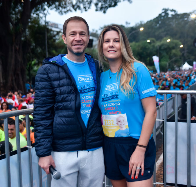 Daiana Garbin e Tiago Leifert participam de corrida do GRAACC