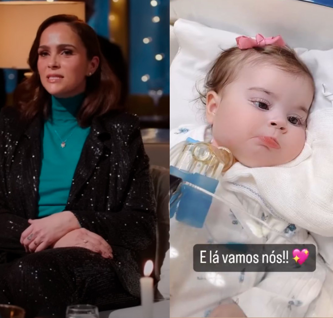 Letícia Cazarré mostra Maria Guilhermina a caminho do hospital; a bebê irá realizar um novo procedimento cirúrgico