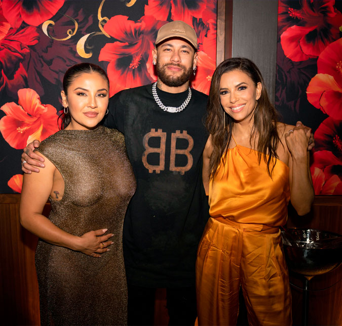 Neymar Jr. encontra Eva Longoria e Annie González ao prestigiar festa em Miami