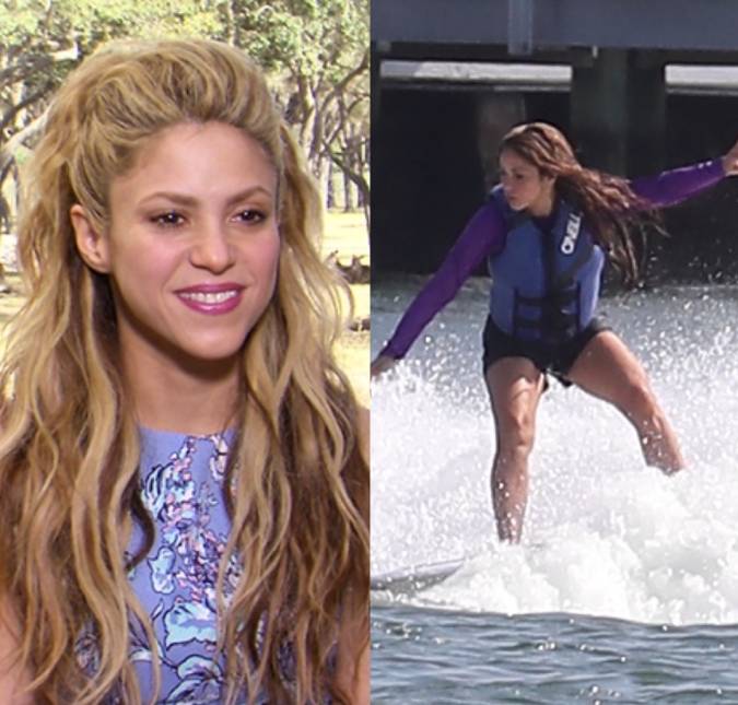 Shakira é flagrada praticando <I>wakeboard</i> em Miami