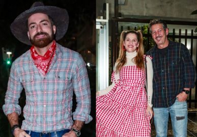 Carolina Dieckmann, Thales Bretas, Ingrid Guimarães e mais famosos curtindo a festa junina na Zona Sul do Rio de Janeiro