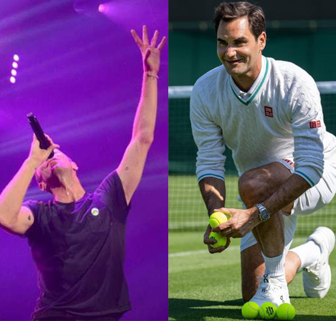 Em momento inédito, Roger Federer sobe ao palco para cantar com <i>Coldplay</i>