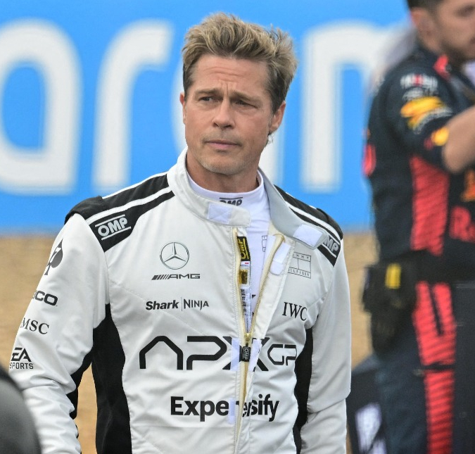 Brad Pitt grava cenas de novo filme durante <i>GP de Fórmula 1</i> da Inglaterra