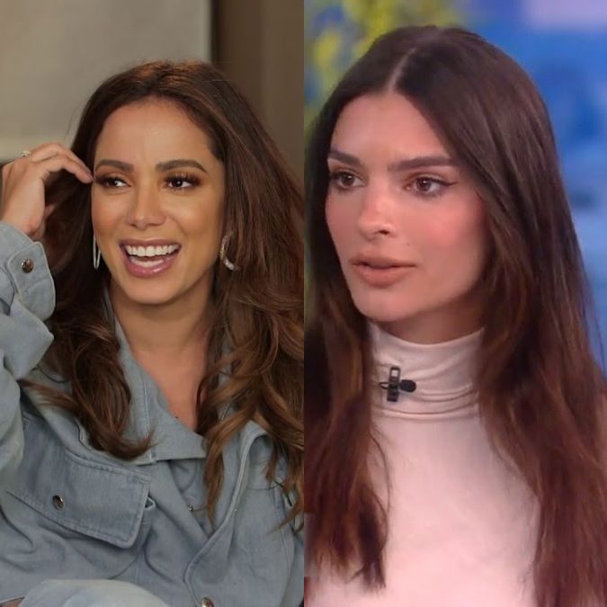 Emily Ratajkowski aprende a fazer quadradinho com Anitta; confira!