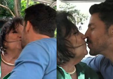 Déa Lúcia lasca beijos em Cauã Reymond e Maicon Rodrigues: <I>Rolou um beijo a três</i>