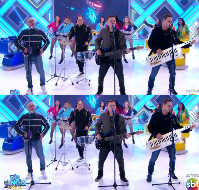 Grupo Polegar se apresenta com a formação original no Domingo Legal O programa apresentado por Celso Portiolli ainda contou com Melody e Naldo Benny