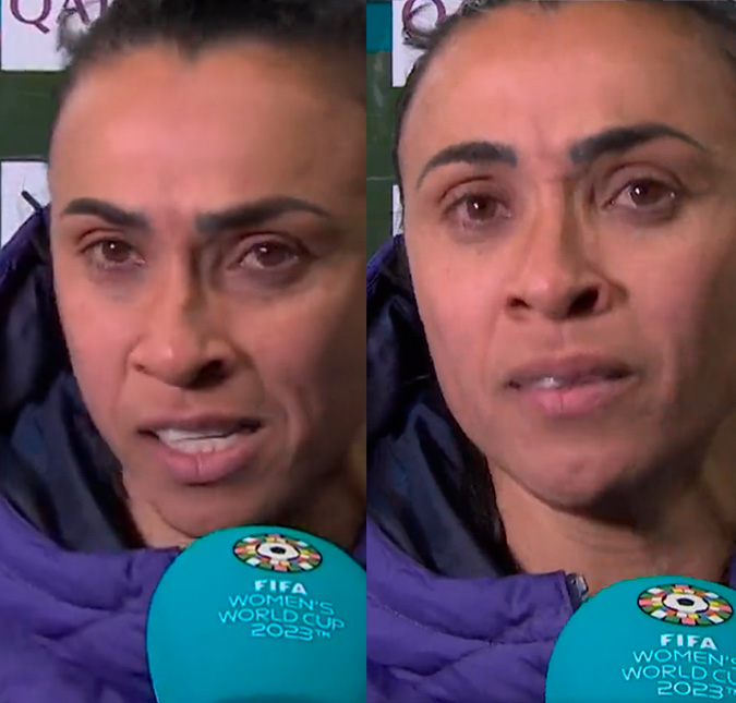 Em discurso emocionado após eliminação do Brasil da Copa do Mundo Feminina, Marta dispara: <I>Acaba por aqui, não tem mais Copa para Marta</i>