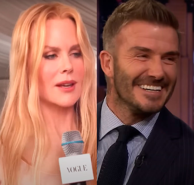 Clique de Nicole Kidman dando <i>secada</i> em David Beckham viraliza na <i>web: Alguém está apaixonada e não é Victoria</i>