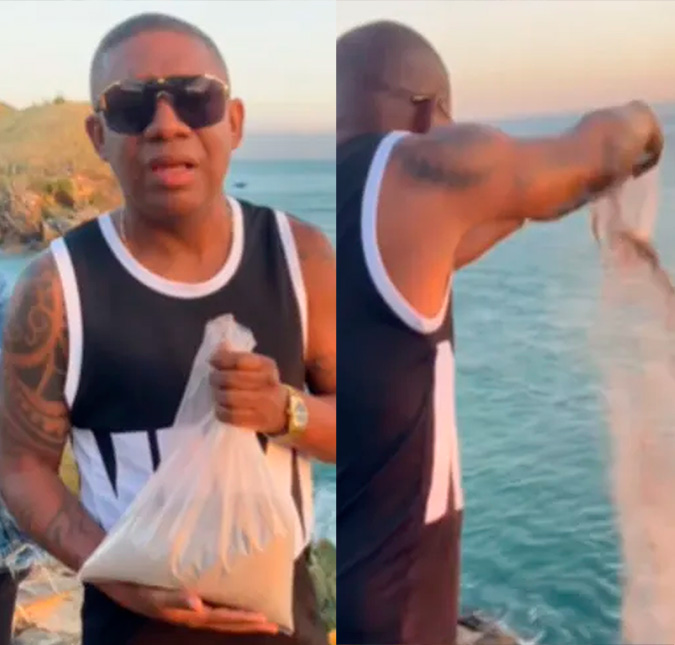 Irmão de MC Marcinho joga cinzas do cantor no mar de Cabo Frio