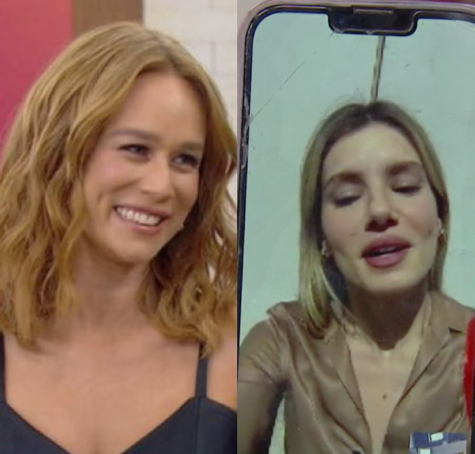 Mariana Ximenes faz chamada de vídeo com Camila Queiroz ao vivo no <i>Mais Você</i>