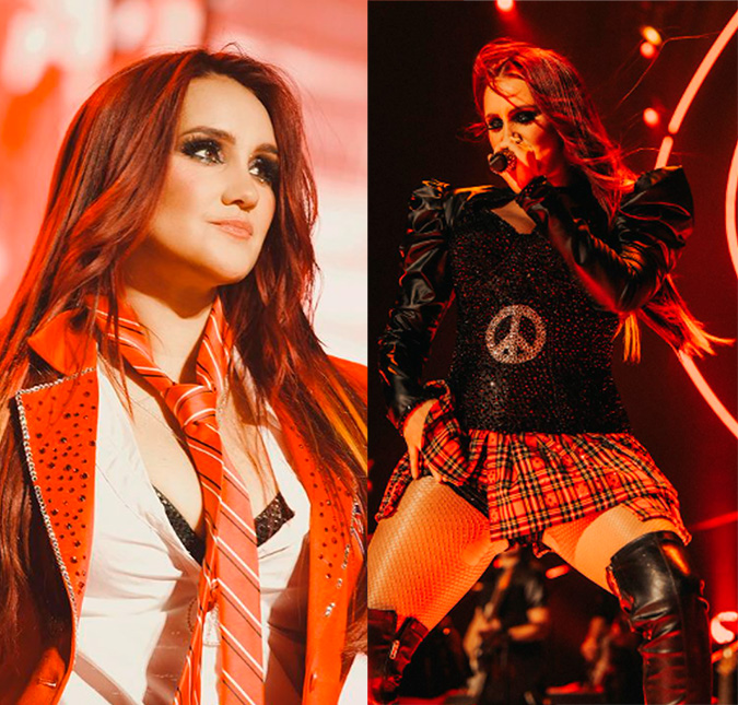 Ombreiras, <I>corsets</i>, minissaias e botas... Veja os <I>looks</i> que Dulce Maria tem usado na turnê do <I>RBD</i>