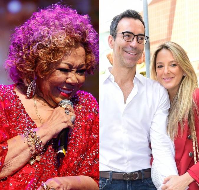 Cesar Tralli compartilha cliques ao lado de Alcione e brinca ao mandar recado para Ticiane Pinheiro: <i>Ela não vai te passar a perna</i>
