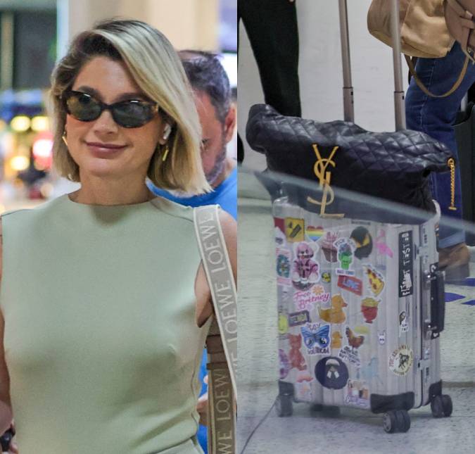 Flávia Alessandra aparece com bolsa avaliada em 25 mil reais ao embarcar no aeroporto Santos Dumont