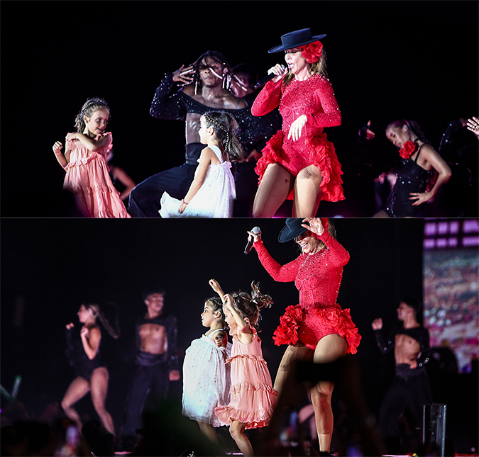 Ivete Sangalo encanta ao dançar no palco com as filhas gêmeas, Marina e Helena; assista!