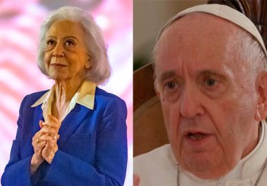 Fernanda Montenegro encontra Papa Francisco e recebe bênção no Vaticano