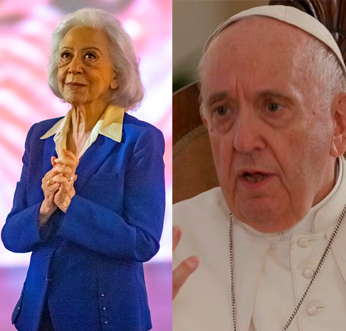 Fernanda Montenegro encontra Papa Francisco e recebe bênção no Vaticano