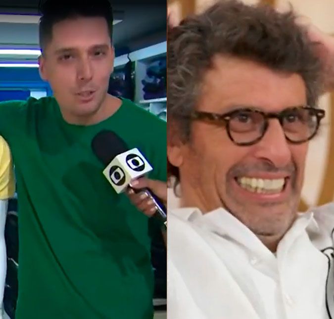 Gafe ao vivo! Homem se confunde e chama Milhem Cortaz de Marcius Melhem O lojista conseguiu contornar a situação e até brincou sobre o erro