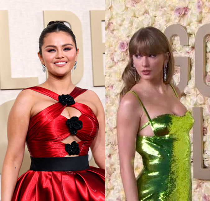 Selena Gomez é vista contando fofoca a Taylor Swift no <i>Globo de Ouro 2024</i> e internautas suspeitam que seja sobre casal famoso