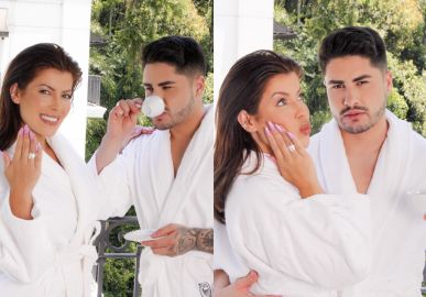 Lucas Souza presenteia Jaquelline com aliança em comemoração aos dois meses de namoro: <I>Para quem falou que não ia durar</i>