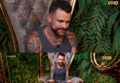 Tadeu Schmidt conversa com Vinícius Rodrigues sobre problema com perna mecânica durante prova do líder do <I>BBB24</i>