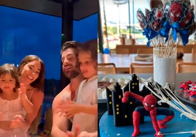 Alok e Romana Novais fazem festa de aniversário para o filho com tema de Homem-Aranha