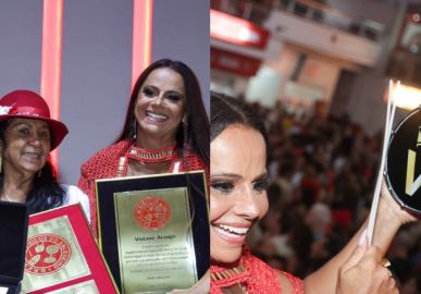 Musa do Carnaval! Viviane Araújo recebe homenagem da velha guarda do Salgueiro