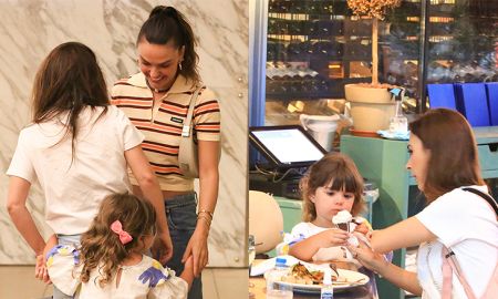 Clara Maria rouba a cena em passeio com Tatá Werneck (e as duas ainda encontram Isis Valverde com o pequeno Rael)