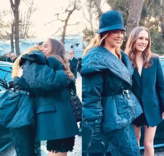 Encontro de fãs! Rihanna tieta Natalie Portman e atriz dispara: Eu vou desmaiar. Eu amo você As artistas se encontraram em Paris, durante a semana de alta costura