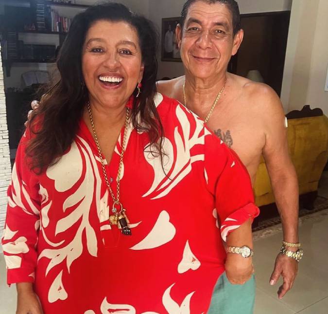 Regina Casé parabeniza Zeca Pagodinho e brinca: <i>Amiga que é amiga tapa a barriguinha do aniversariante</i>