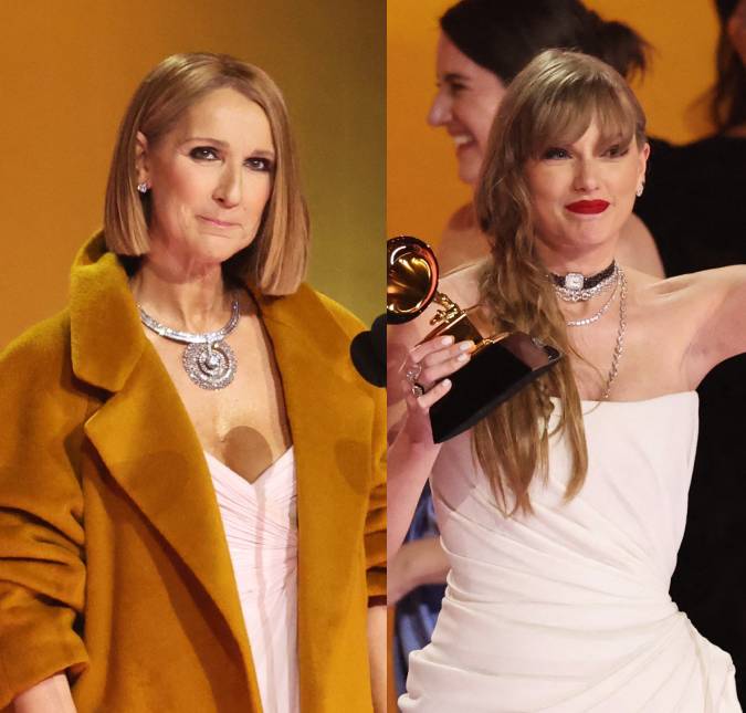 Celine Dion e Taylor Swift posam abraçadas em foto no <i>Grammy 2024</i>