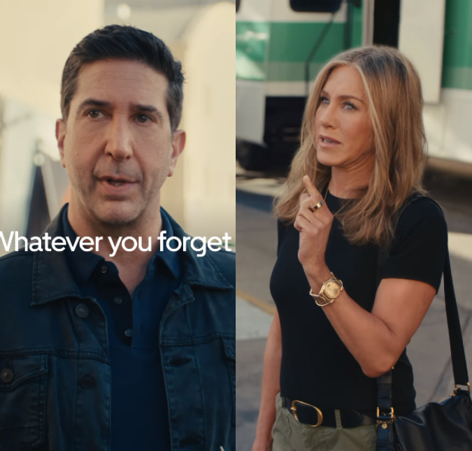 Casal emblemático em <I>Friends</i>, Jennifer Aniston e David Schwimmer estrelam comercial juntos