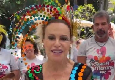 Após afastamento por <i>piriri</i>, Ana Maria Braga usa fantasia de Carnaval e se joga na folia durante programa