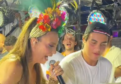 Postura de Ivete Sangalo com o filho durante trio chama atenção dos fãs: <i>Mainha é mainha</i>