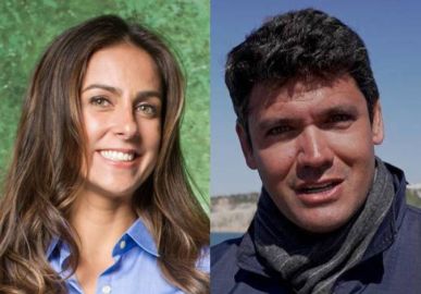 Carol Barcellos e Marcelo Courrege apresentam programa ao vivo e jornalista manda suposta indireta: <i>Sejam felizes!</i>