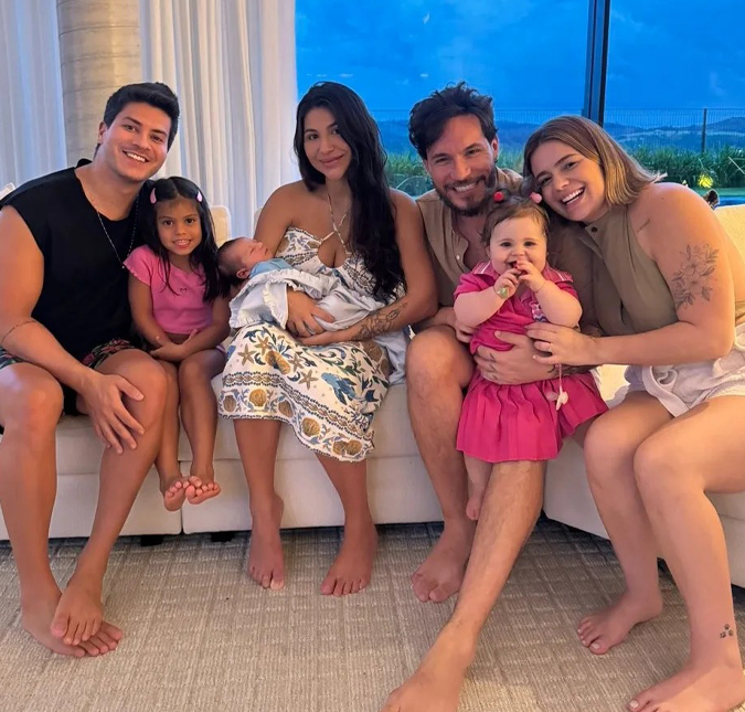 Viih Tube e Eliezer conhecem recém-nascido de Arthur Aguiar e Jhenny Santucci
