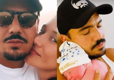 Tulio Dek, marido de Gabriela Morais, publica fotos com o filho recém-nascido, Massimo