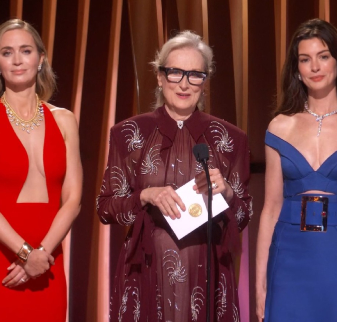 Emily Blunt, Meryl Streep e Anne Hathaway marcam reencontro de <i>O Diabo Veste Prada</i> no <i>SAG Awards</i> 2024